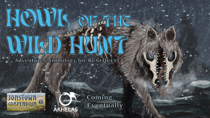 Horror wolf prowls winter forest